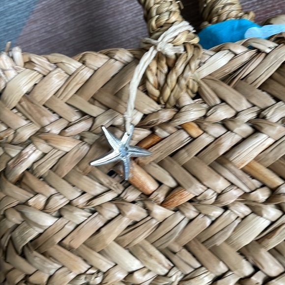 Natural Woven Bohemian Tote Bag Starfish Inside - Picture 7 of 9